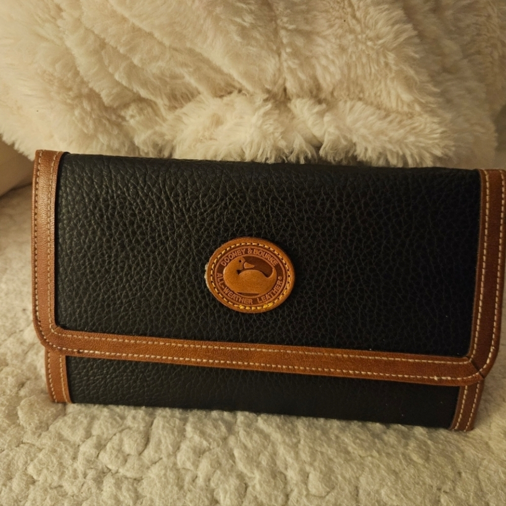 3 pc. Vintage 90s Genuine Dooney & Bourke British AWL Carrier Black Tan Trio - Picture 6 of 11